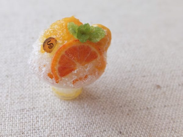 ミニチュア　かき氷　オレンジ