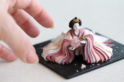 miniature 6 雛人形 エッグアート 雑貨 花 テディベア