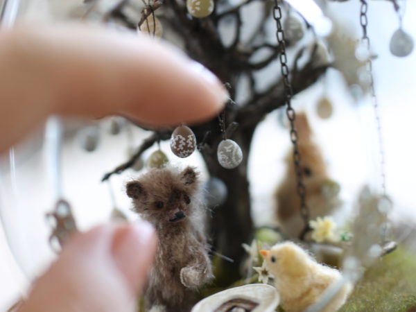 ミニチュア　テディベア　イースター　miniature Teddy bear