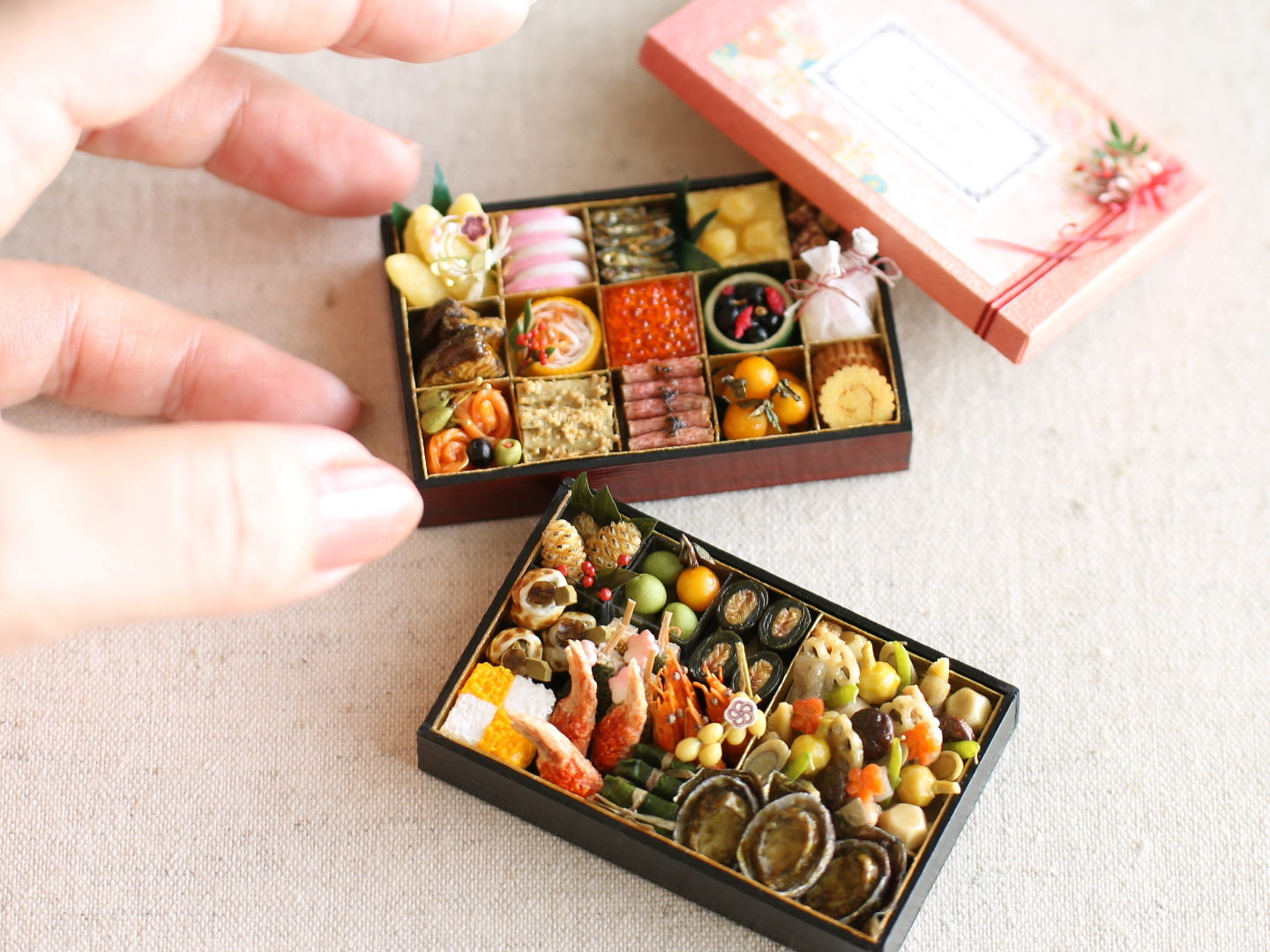 miniature 2 和 おせち 和食 寿司 船盛 お子様ランチ - shibazukeparipariのミニチュア 食品サンプル