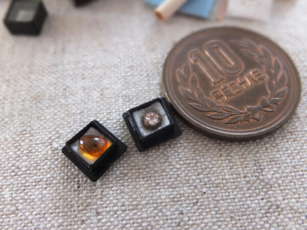 miniature handmade ミニチュア　菫青石 桜石 琥珀 amber