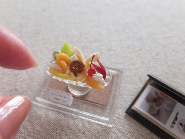 miniature ミニチュア プリンアラモード レトロ　喫茶店